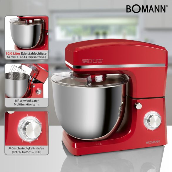 Bomann KM 6036 CB piros konyhai robotgép