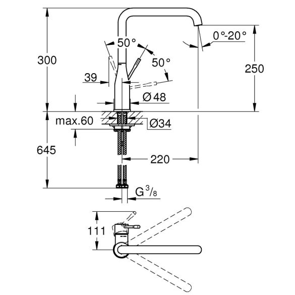 Grohe ESSENCE egykaros mosogatócsap 1/2″ (30269GN0)
