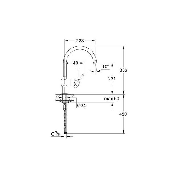 Grohe Minta mosogató csaptelep bársony fekete (32917KS0 )