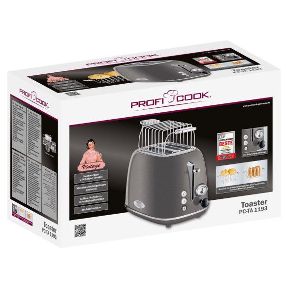ProfiCook PC-TA 1193 antracit kenyérpirító