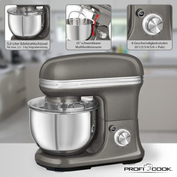 ProfiCook PC-KM 1197 antracit robotgép