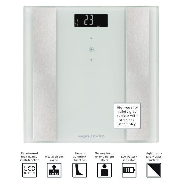 ProfiCare PC-PW 3007 FA 8 in 1 weiß személymérleg
