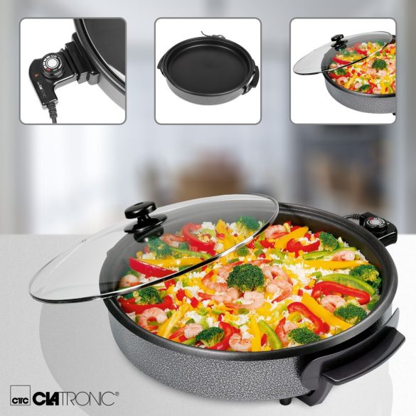 Clatronic PP 2914 fekete rund 38x4cm Party főzőedény