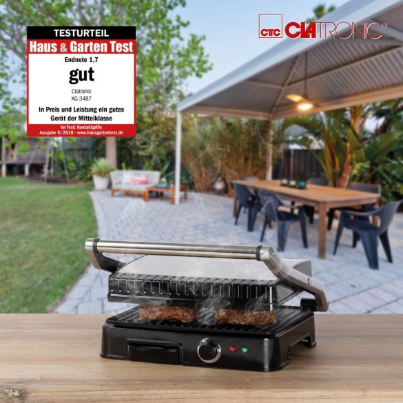 Clatronic KG 3487 fekete-inox 2.000W kontaktgril