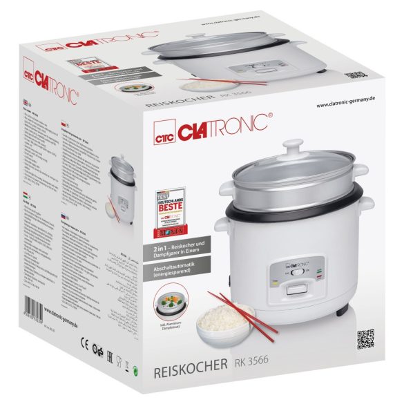 Clatronic RK 3566 fehér 700W 2 in 1 rizsfőző