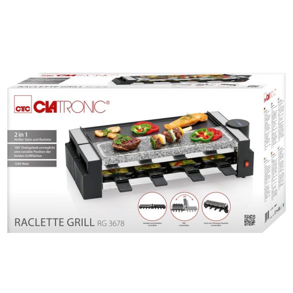 Clatronic RG 3678 fekete 8 Pfännchen raclette grill