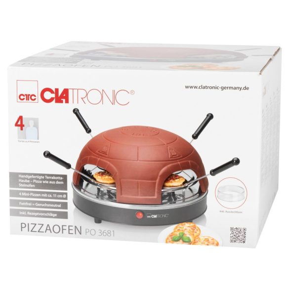 Clatronic PO 3681 Terrakotta 900W pizzasütő