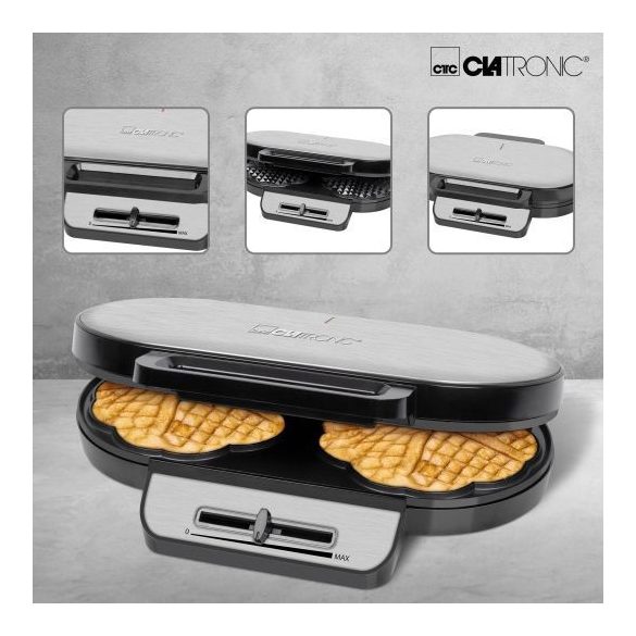 Clatronic WA 3745 fekete-inox gofrisütő