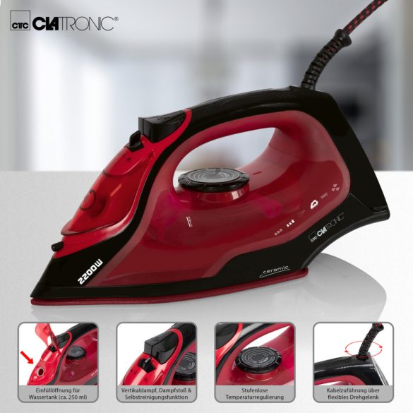 Clatronic DB 3752 feket-piros vasaló
