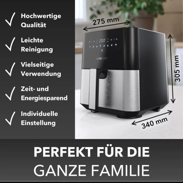 Clatronic FR 3782 H inox fekete/inox forrólevegős sütő
