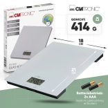 Clatronic KW 3820 fehér Üveg konyhai mérleg