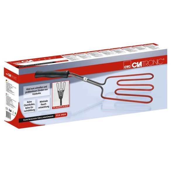 Clatronic EGA 3404 fekete 800W elektromos grill-begyújtó