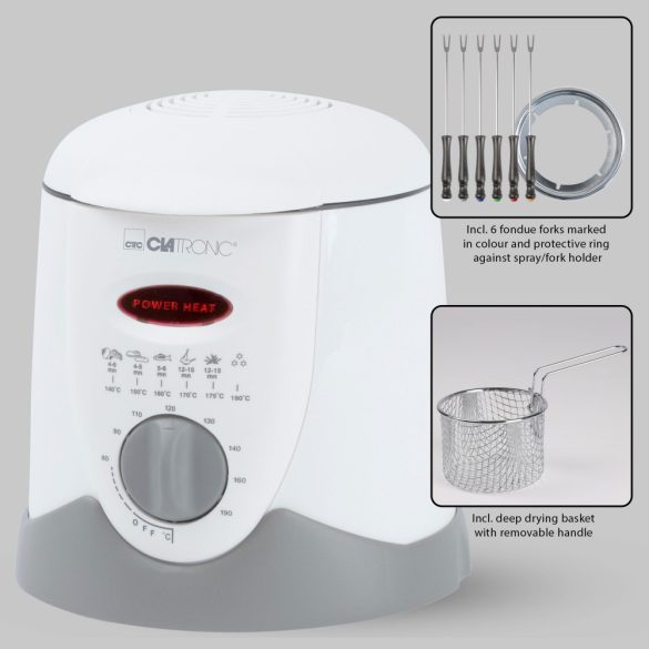 Clatronic FFR 2916 fehér 1L 900W olajsütő/fondue készítő