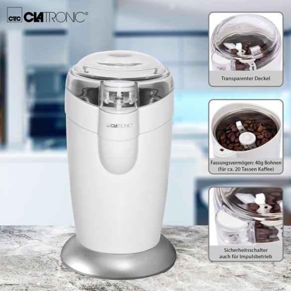 Clatronic KSW 3306 fehér 120W kávédaráló