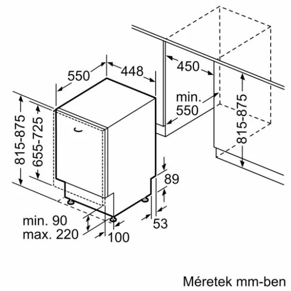 Bosch SPV2XMX01E beépíthető mosogatógép