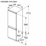 Bosch KIN865SF0 beépíthető alulfagyasztós hűtőszekrény
