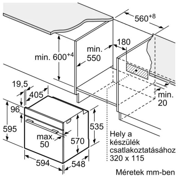 Bosch HRA574BS0 beépíthető sütő