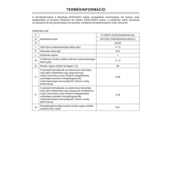 Amica 56120 (617GEH3.33HZpTaDpNASc(Xx)) Kombinált tűzhely