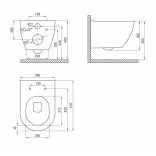Deante Peonia perem nélküli fali WC c