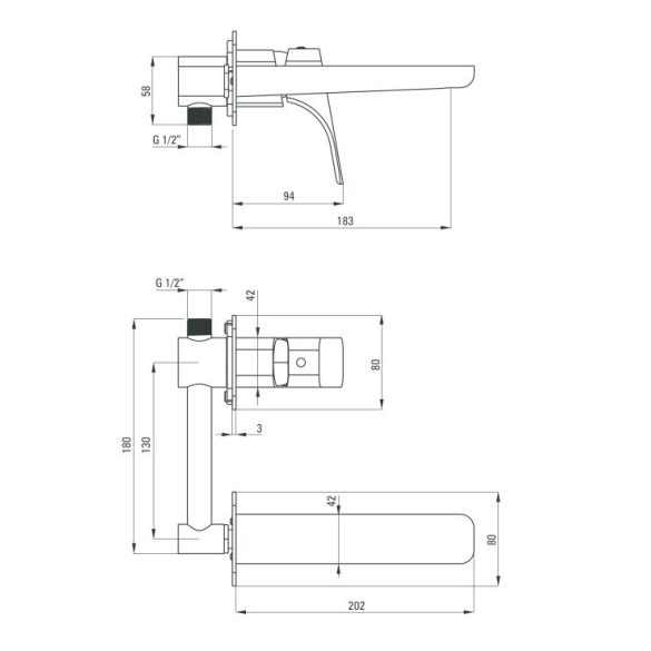 Deante Hiacynt BQH_N54L Falsík alatti mosdó csaptelep