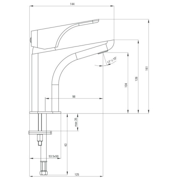 Deante Hiacynt Bianco BQH_A20M álló mosdó csaptelep