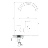 Deante BEN_L62M Álló mosogató csaptelep U alakú kifolyóval