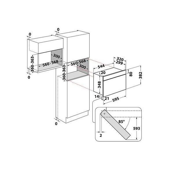 Whirlpool WMN14BB Mikrohullámú sütő beépíthető