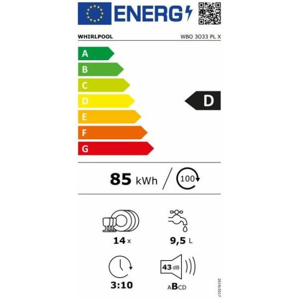 Whirlpool WBO 3O33 PL X Mosogatógép