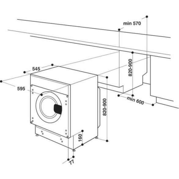 Whirlpool BI WMWG 71483E beépíthető mosógép