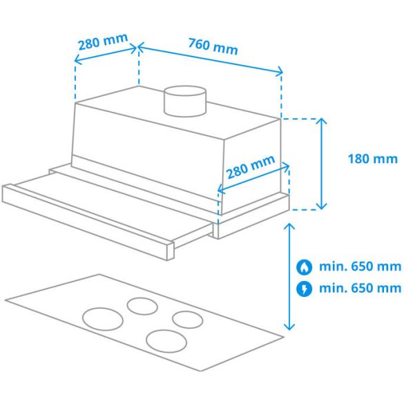 Samsung NK36M1030IS/UR Teleszkópos 90 cm széles elszívó
