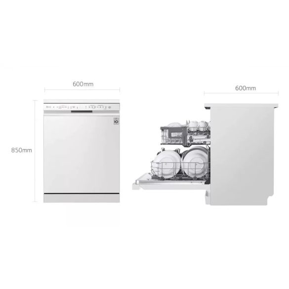 LG DF222FWS QuadWash™ gőzös mosogatógép