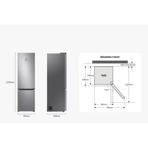 Samsung RB34C670DSA/EF alulfagyasztós hűtő